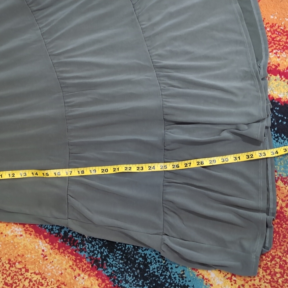 Green Envelope Olive Tiered Maxi Skirt Made in USA Boho Cottagecore Size Large - Picture 2 of 5